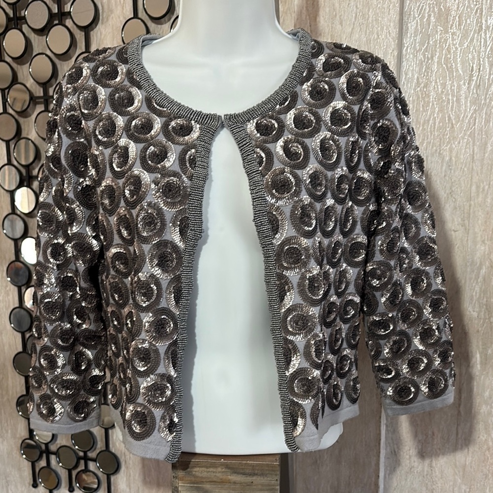 Boden Silver Sequin Women's Cardigan